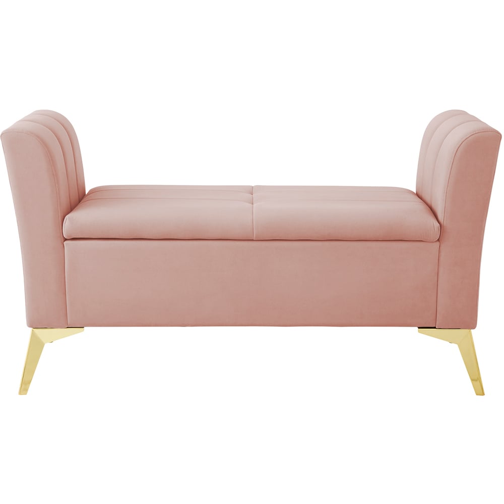 GFW Pettine Blush Pink Ottoman Storage Bench Image 4