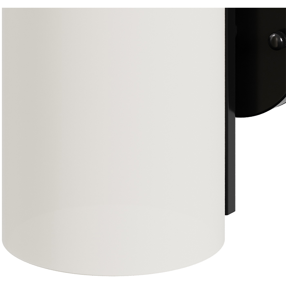 Living and Home White Glass Shade Black E27 Wall Light Image 6