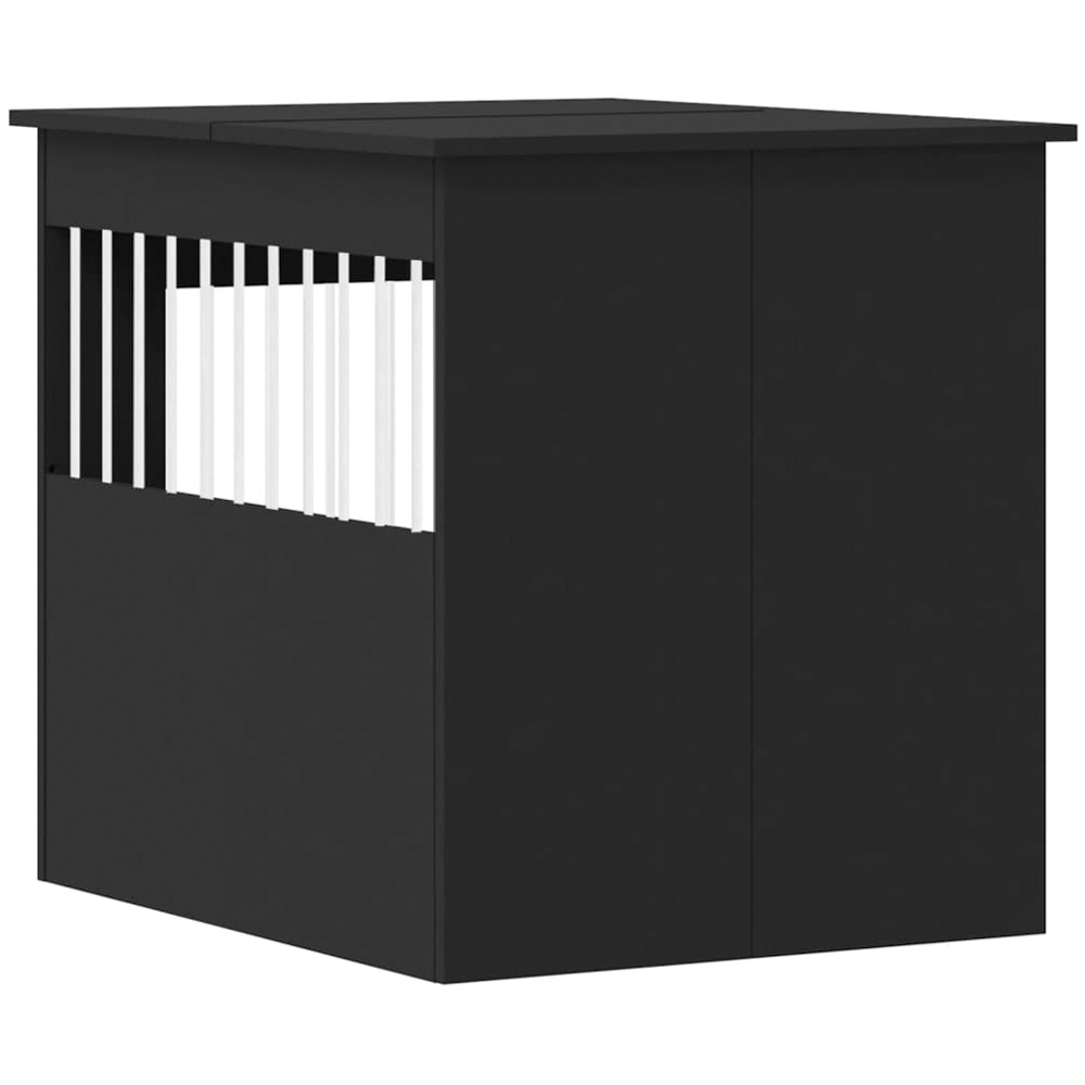 vidaXL Black Processed Wood Dog Crate Furniture 64.5 x 80 x 71cm Image 8