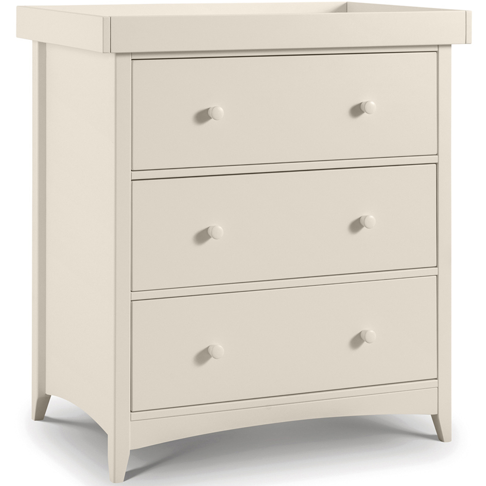 Julian Bowen Cameo 3 Drawer Stone White Chest of Drawers with Changing Station Image 2