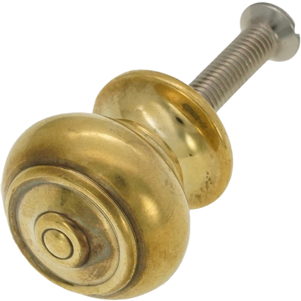 Spira Brass Bloxwich Aged Brass Small 30mm Cupboard Knob Image 4