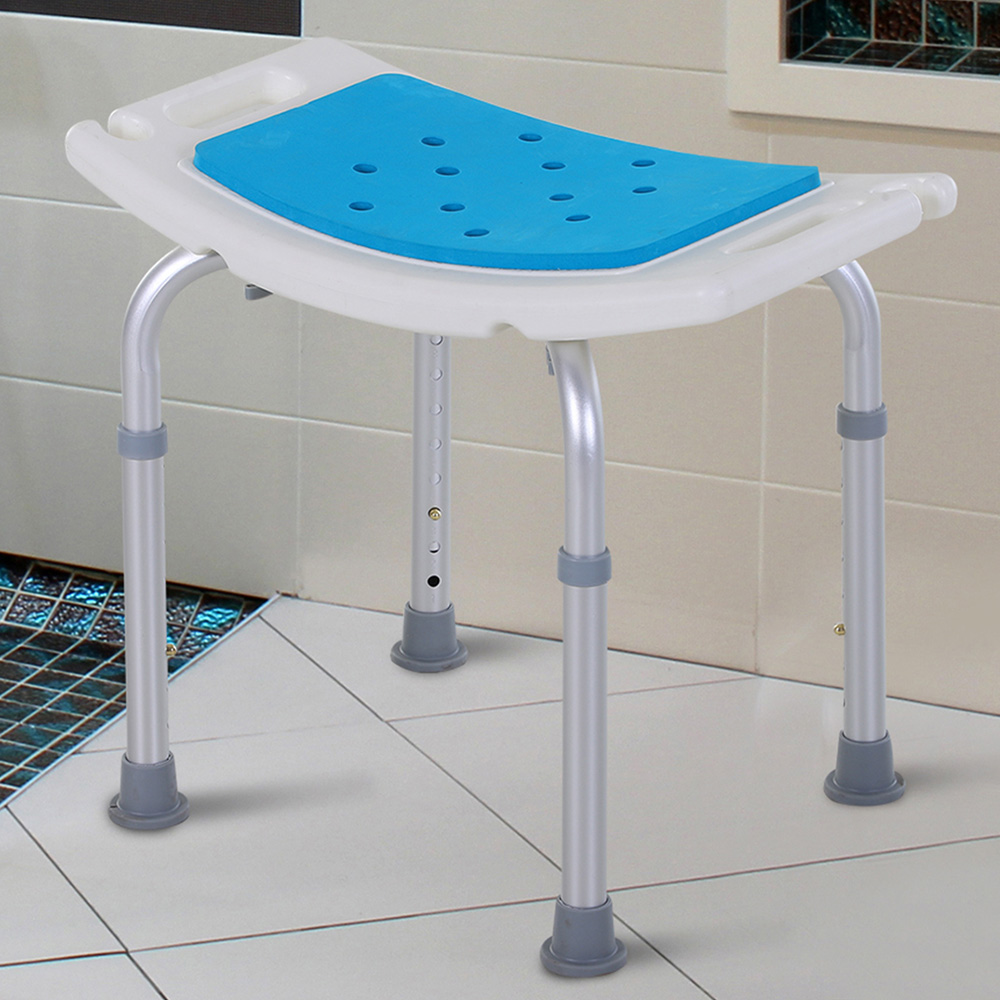 Portland Height Adjustable Aluminium Bath Chair Blue Image 1