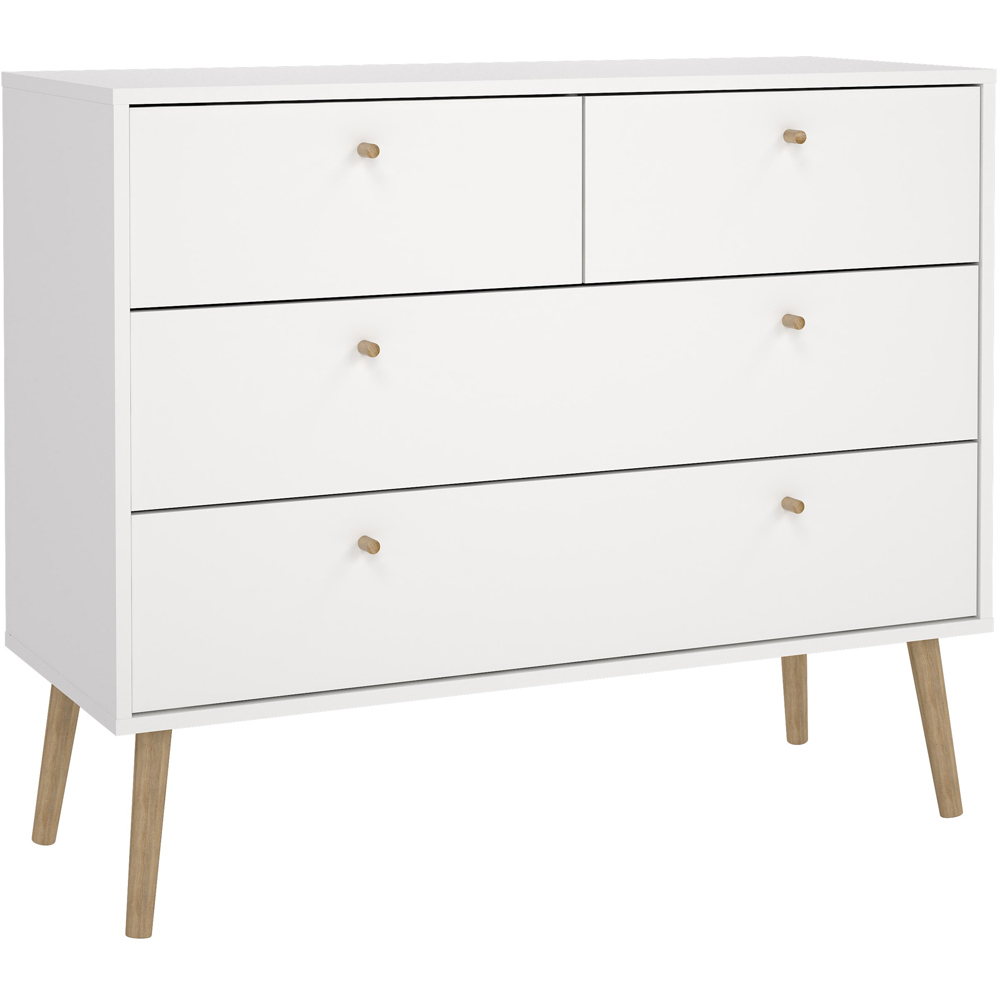 Florence Cumbria 4 Drawer White Chest of Drawers Image 2