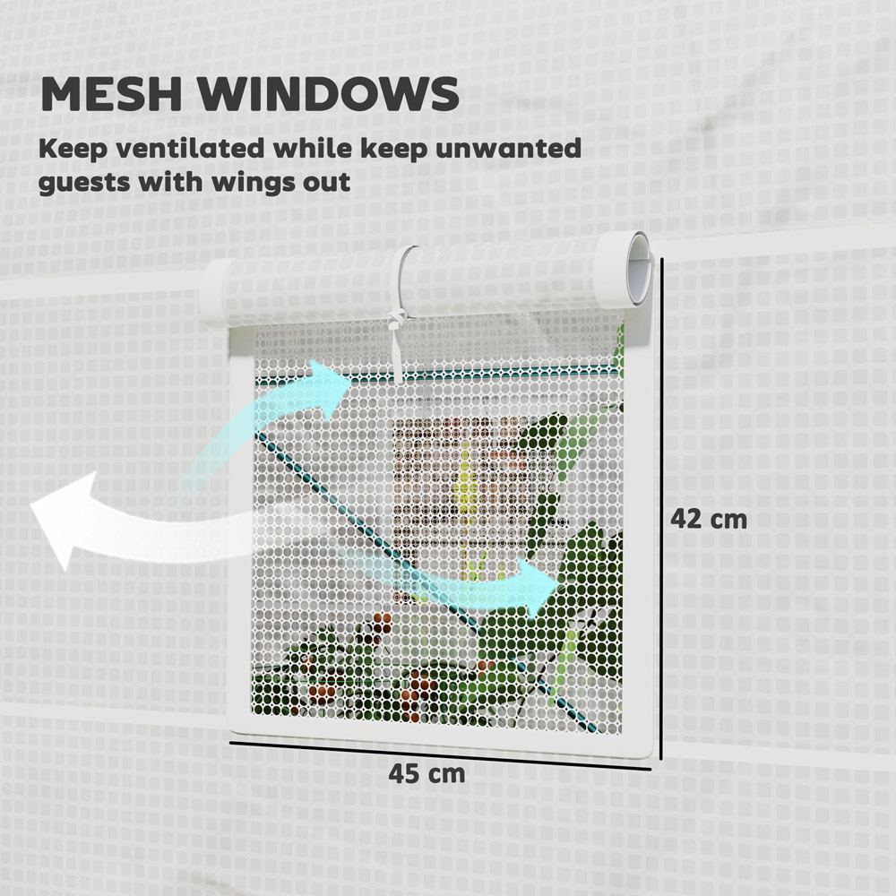 Outsunny 6.5 x 8.2ft Polytunnel Greenhouse with Roll-up Door and Window Image 6