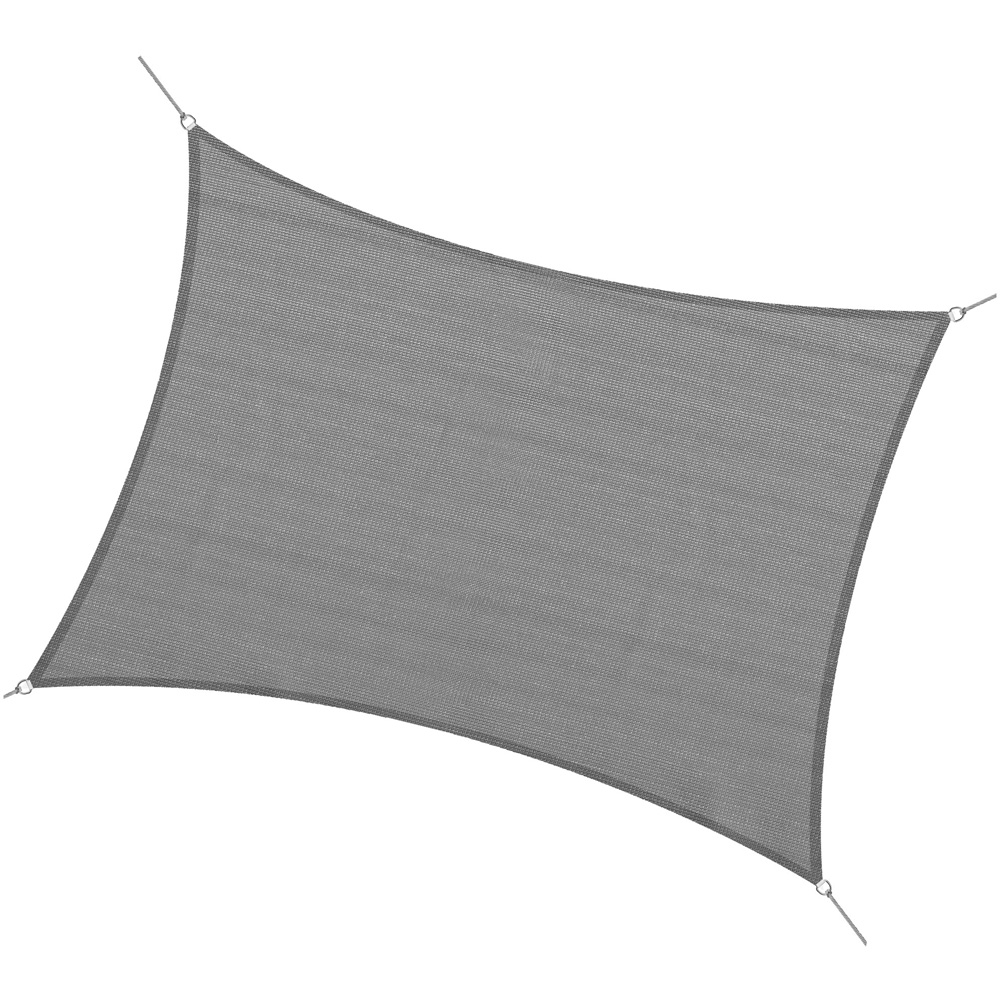 Outsunny Charcoal Grey Rectangle Awning with Mounting Ropes 5 x 4m Image 2