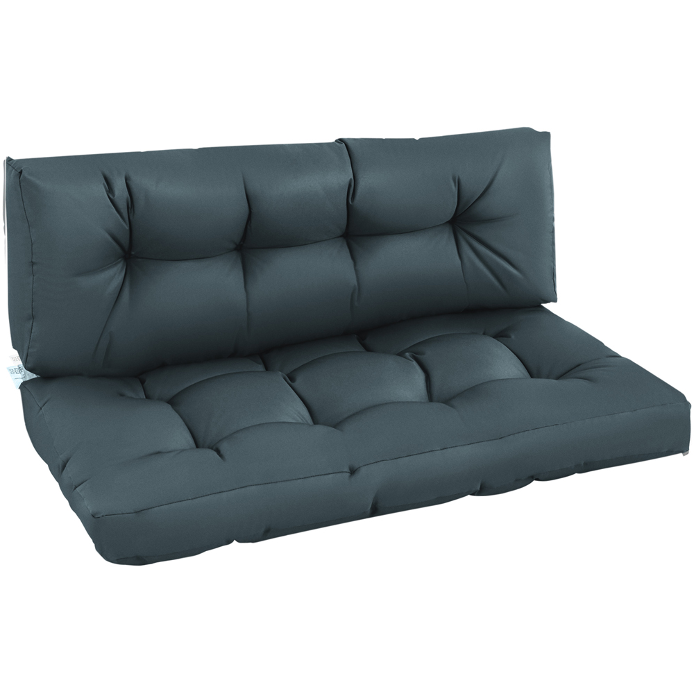 Outsunny Dark Grey 2 Piece Tufted Pallet Seat and Back Cushion Image 1