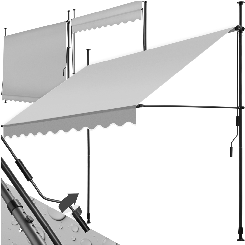 tectake Light Grey Retractable Awning 2.5 x 1.8m Image 2