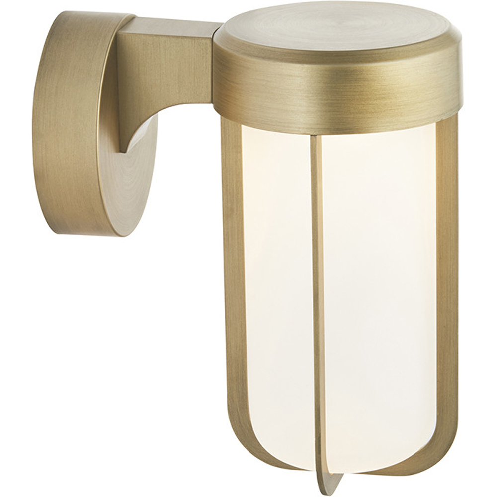 Merano Bevento Brushed Gold LED Frosted Glass Outdoor Wall Lamp Image 3