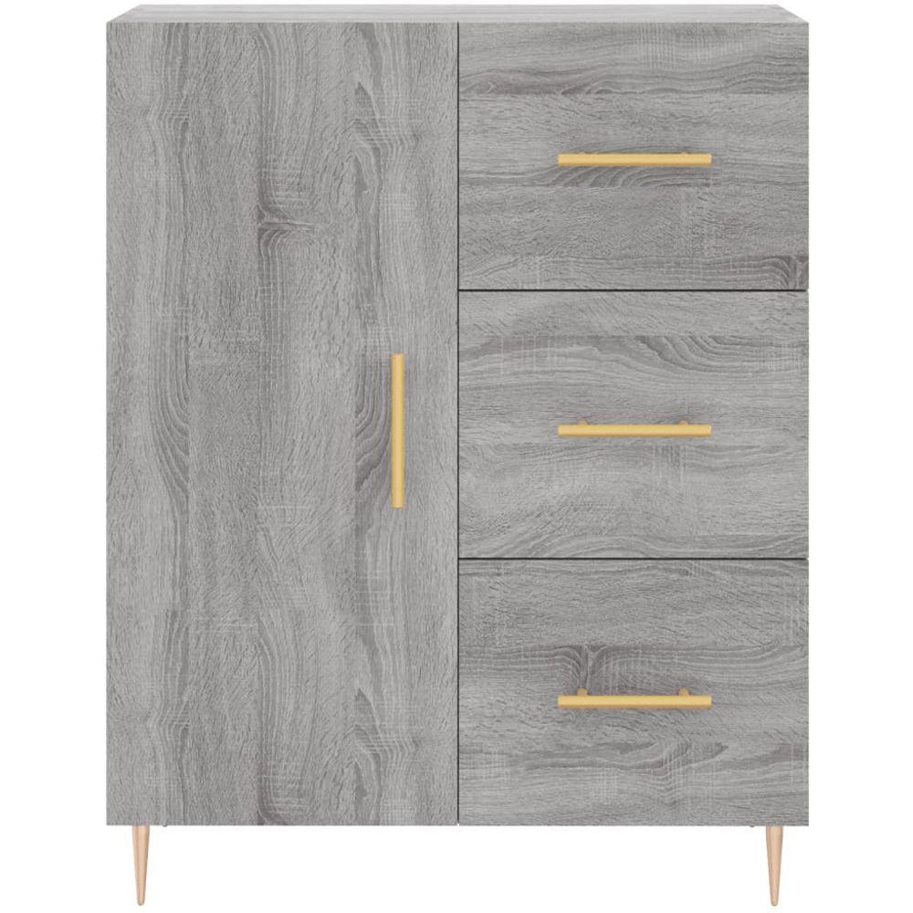 vidaXL Single Door 3 Drawer 3 Shelf Grey Sonoma Highboard Image 8