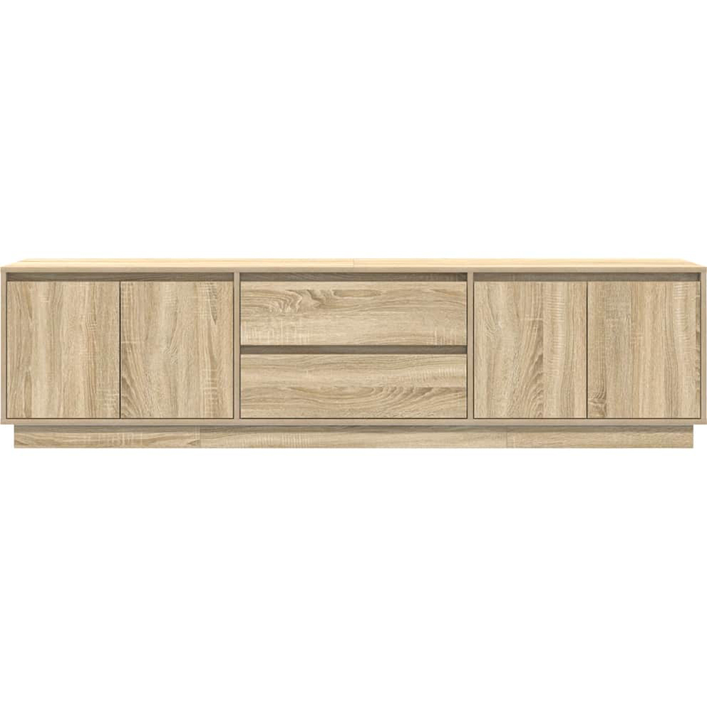 vidaXL 4 Door 2 Drawer Sonoma Oak TV Wooden Cabinet with LED Image 4