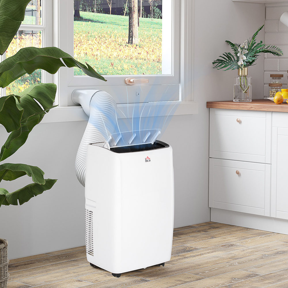 HOMCOM White 12000BTU Mobile Air Conditioner with Timer Image 2