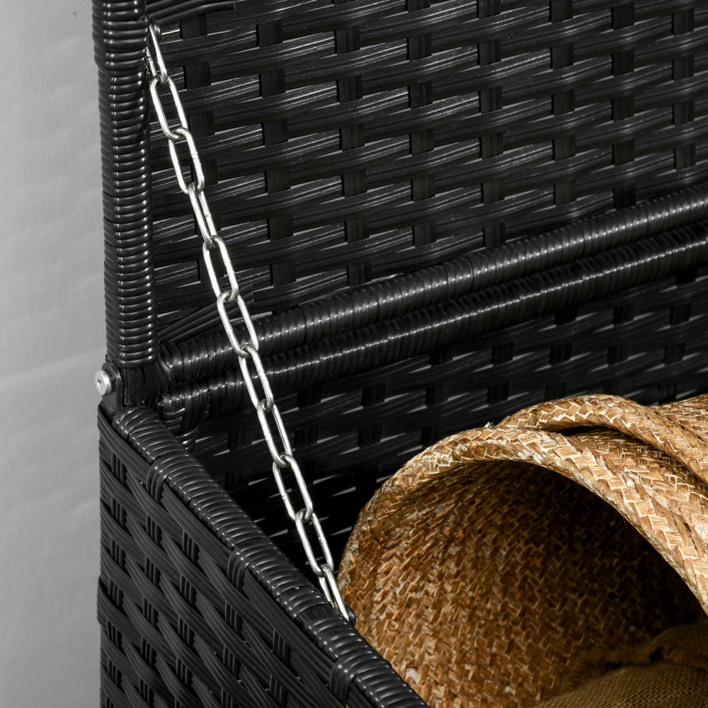 Outsunny Black Rattan Storage Box Wilko
