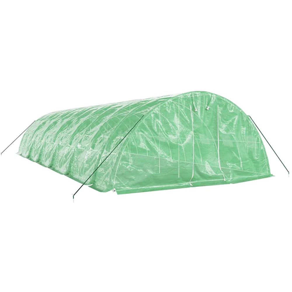 vidaXL Green Polyethylene Galvanised Steel Frame 39.3 x 16.4ft Greenhouse Image 2