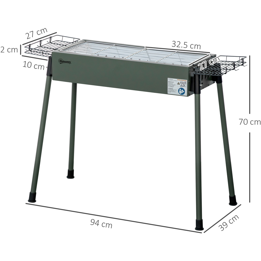 Outsunny Green Portable Charcoal BBQ Grill Image 8