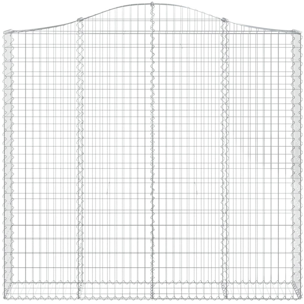 vidaXL Silver Galvanised Iron Arched Gabion Basket 200 x 30 x 180/200cm 5 Pack Image 4
