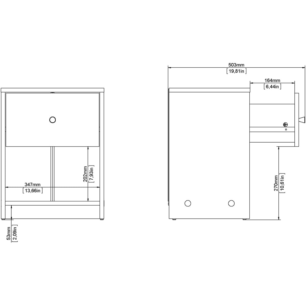 Furniture To Go May Single Drawer White Bedside Table Image 7