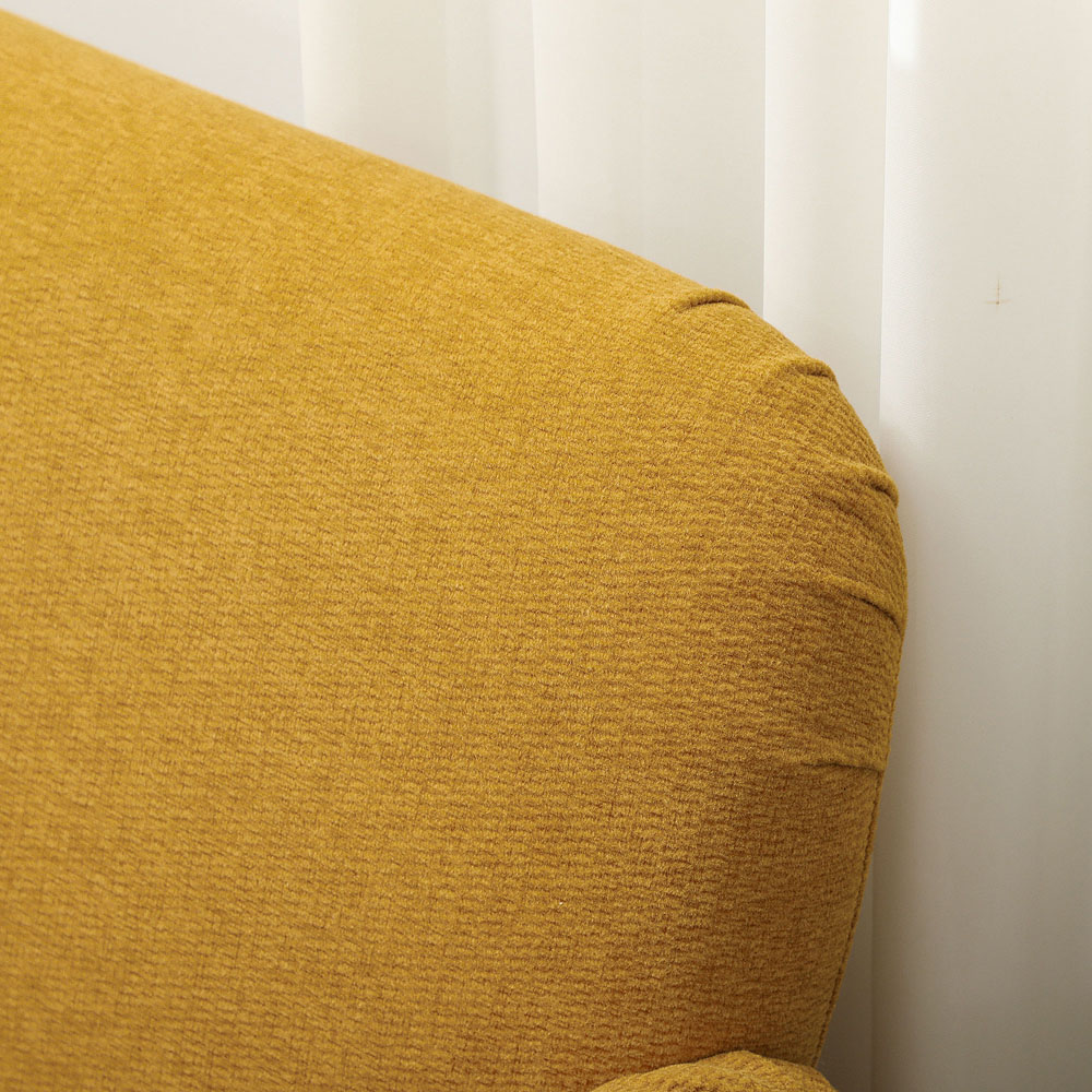 HOMCOM 2 Seater Yellow Velvet Thick Padding Sofa Image 4