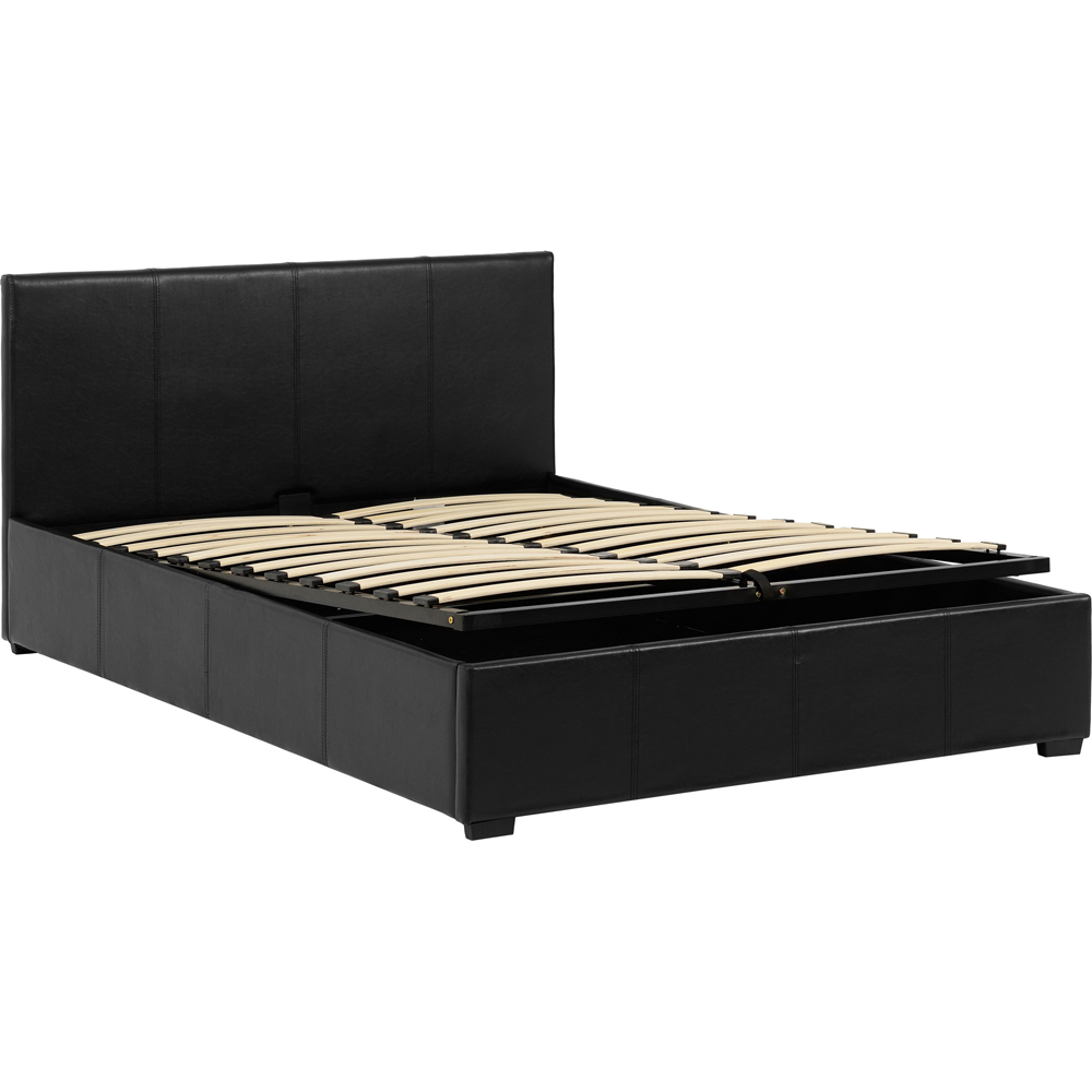 Seconique Waverley Double Black Storage Ottoman Bed Frame Image 2