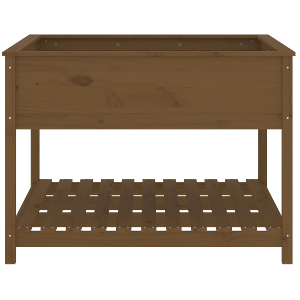 vidaXL Single Shelf Brown Solid Pine Wood Garden Planter 81 x 111.5 x 111.5cm Image 5