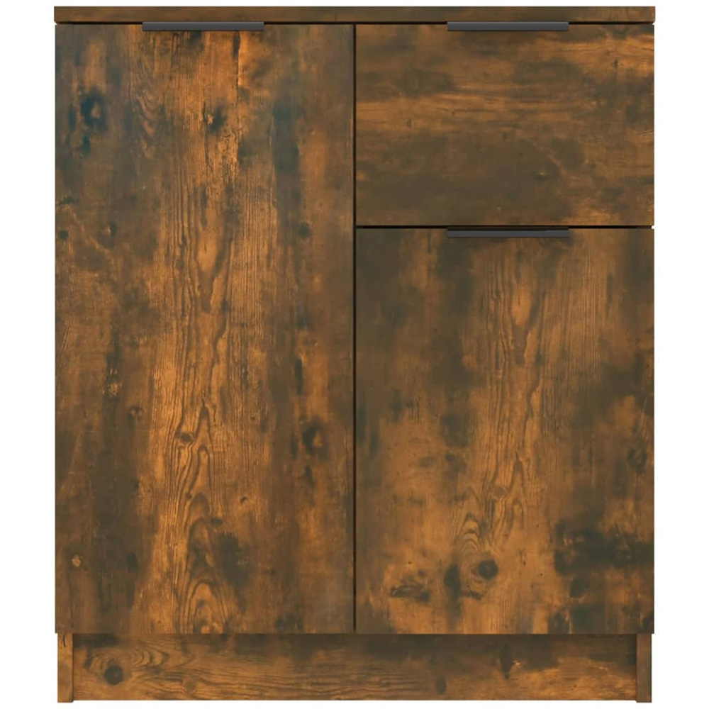 vidaXL 2 Door Single Drawer Smoked Oak Sideboard Set of 2 Image 7