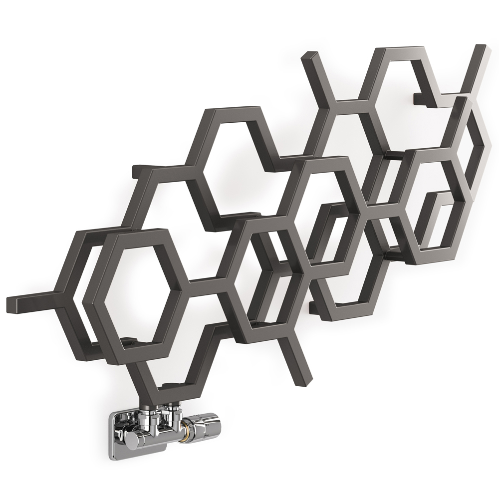 Terma Hex 1081 BTU Sparkling Grey Radiator 502 x 1126mm Image 3