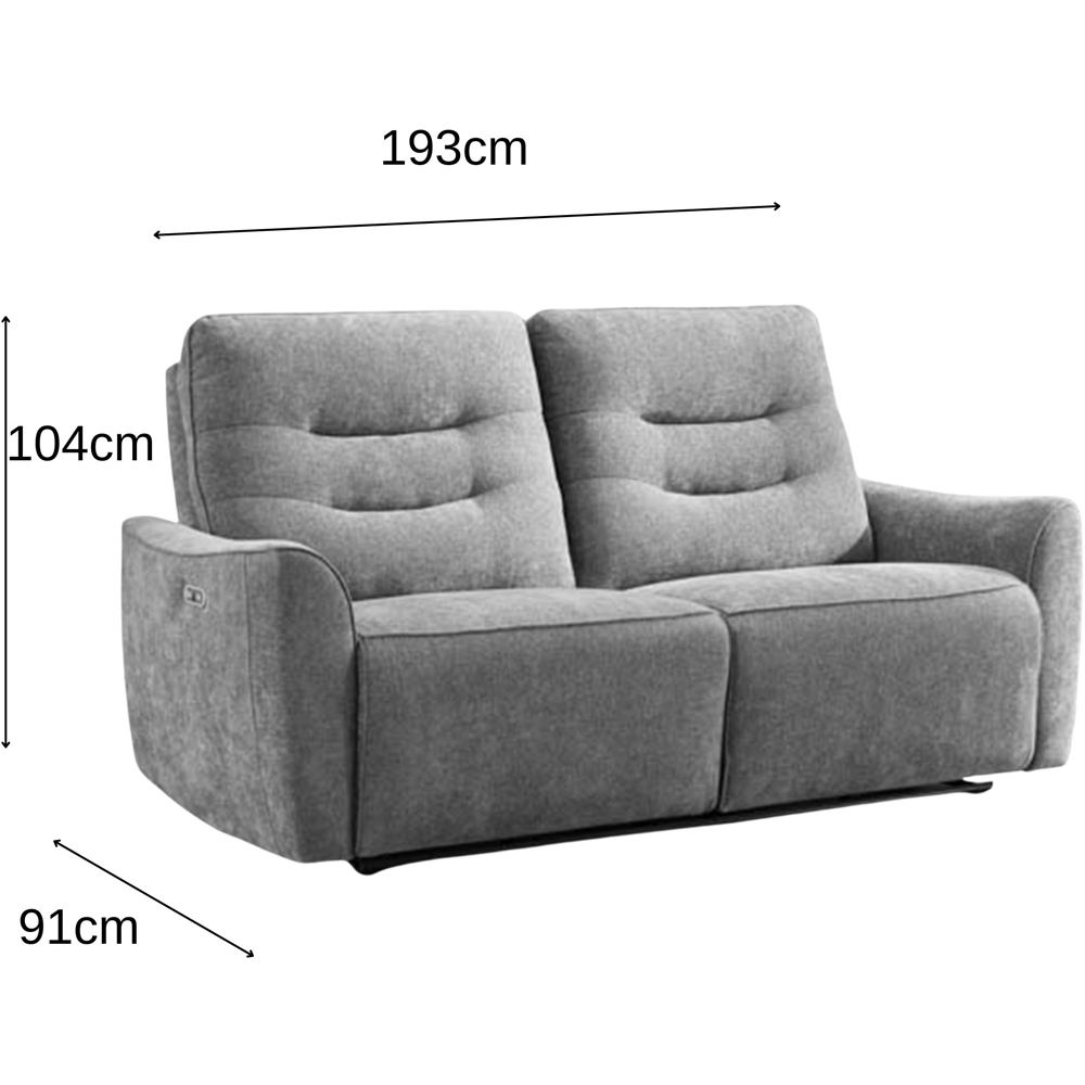 Midtown 3 Seater Stone Fabric Recliner Sofa Image 8