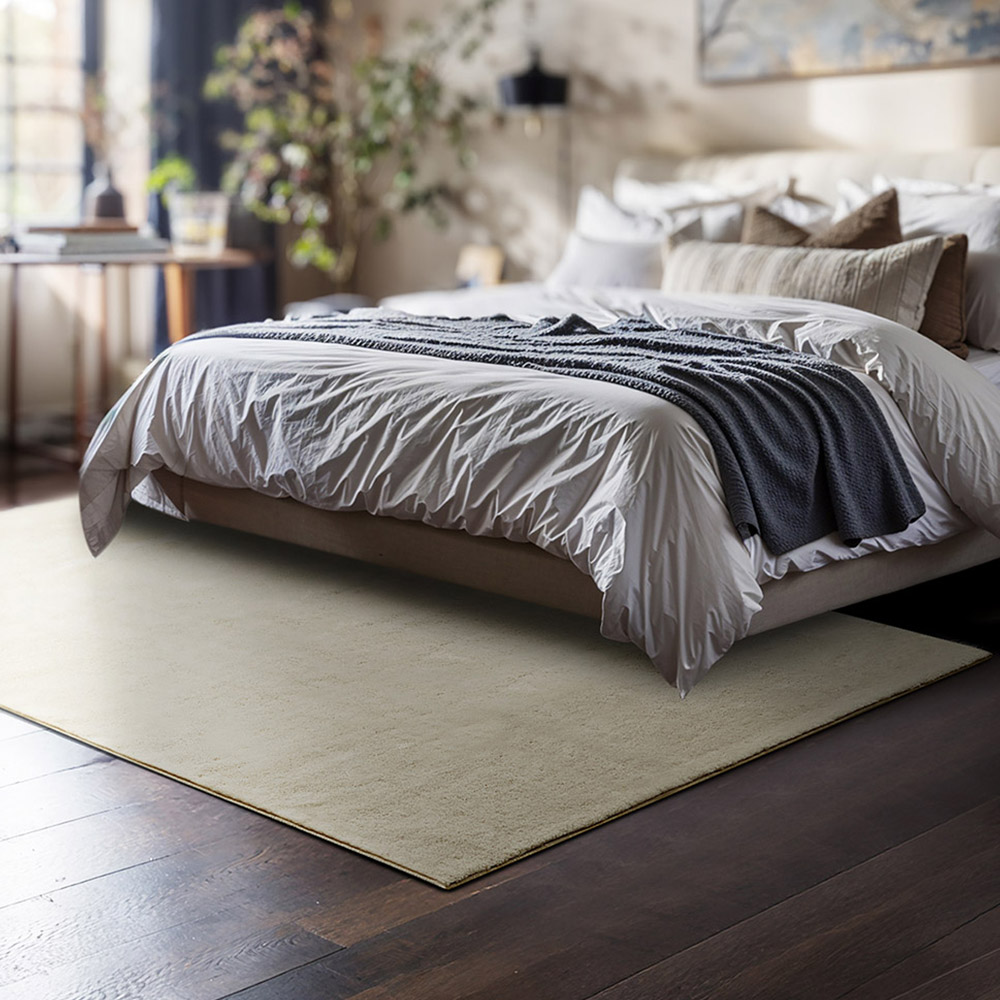 tectake Zonelle Beige Short Pile Ultra Soft Rug 170 x 120cm Image 2