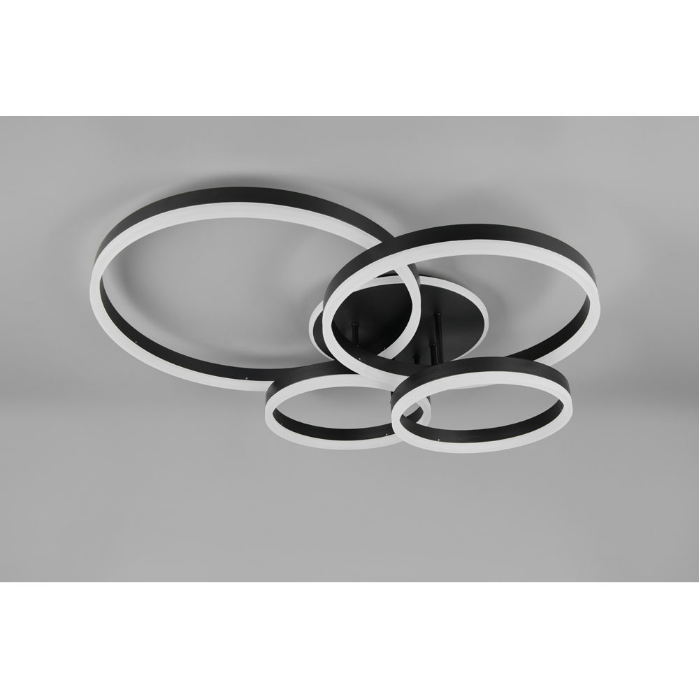 TRIO Drake Black Matt Integrated LED Ceiling Light Image 6