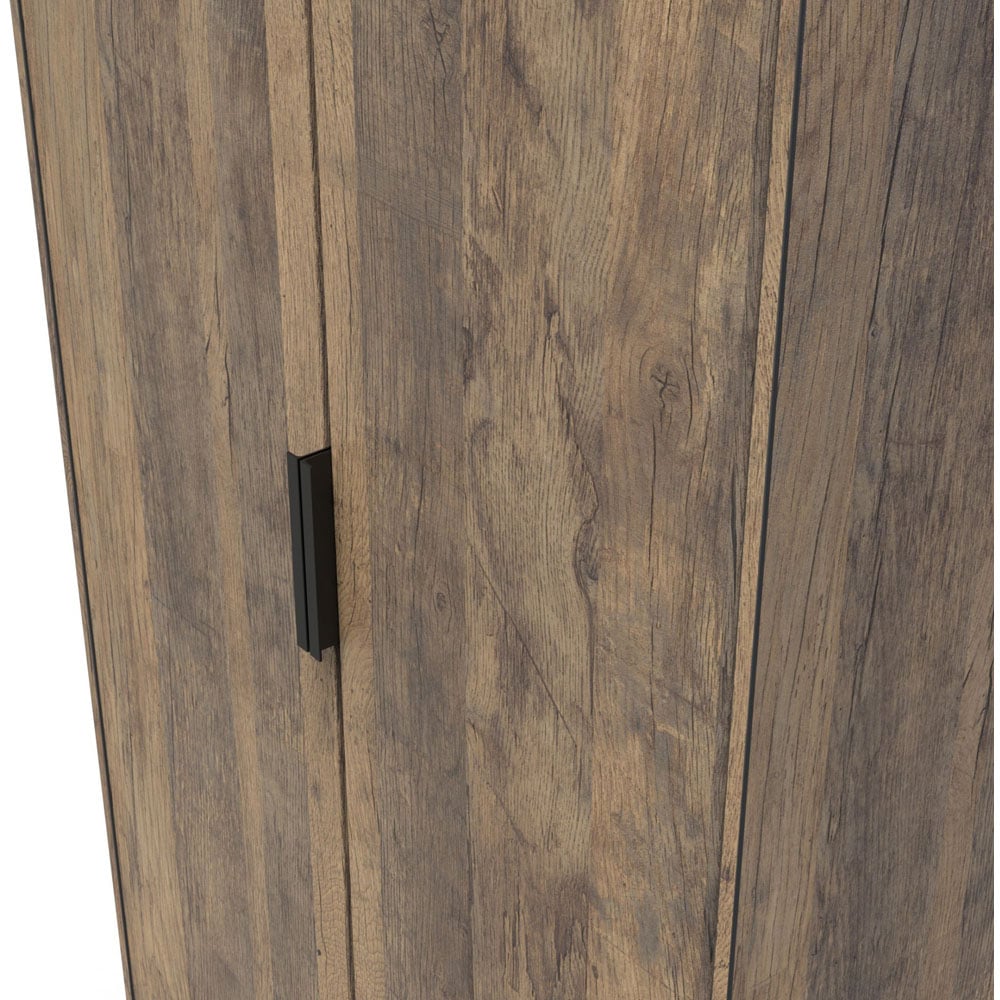 Crowndale Hong Kong Ready Assembled 2 Door Vintage Oak Tall Wardrobe Image 6