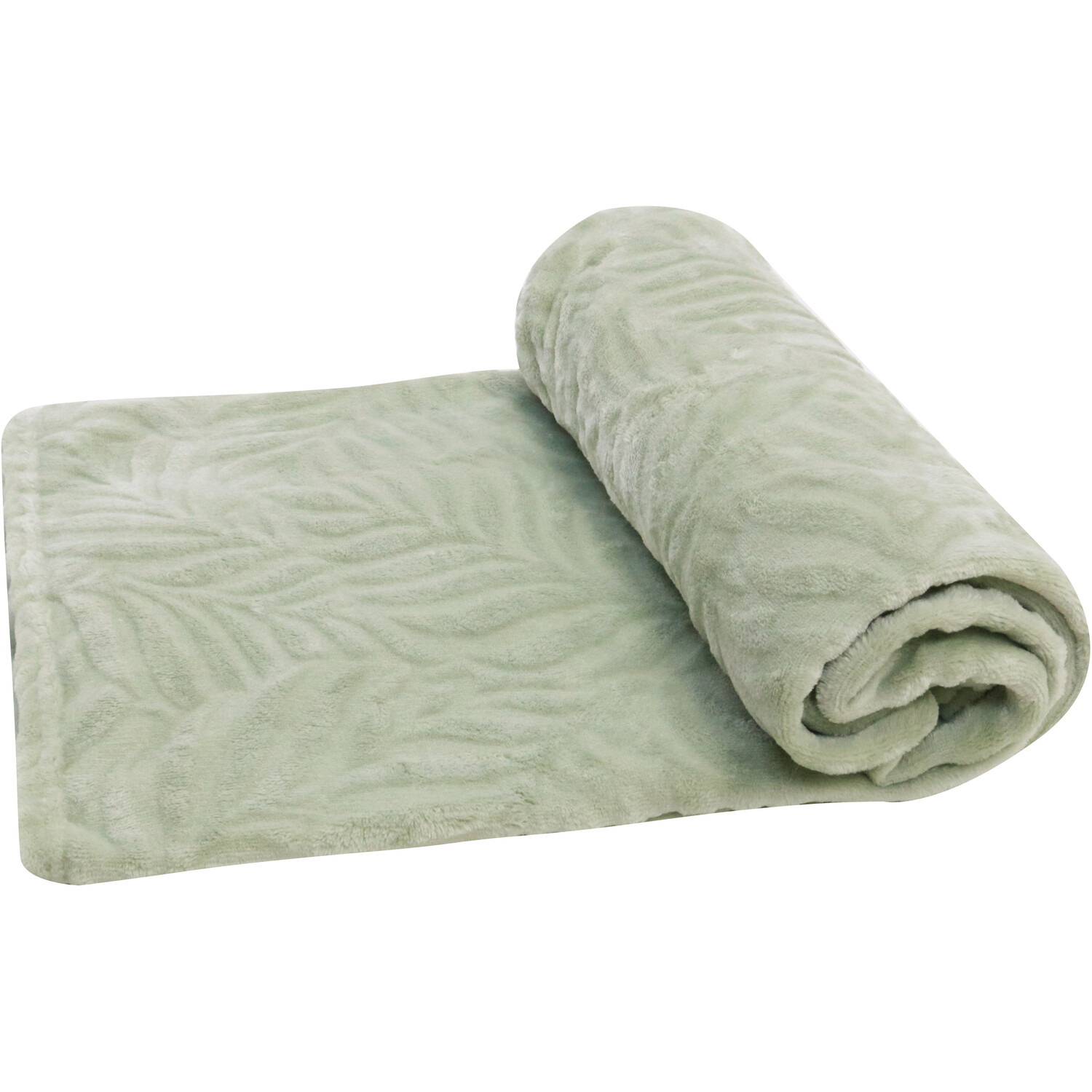 Embossed Leaf Throw Green Image 2