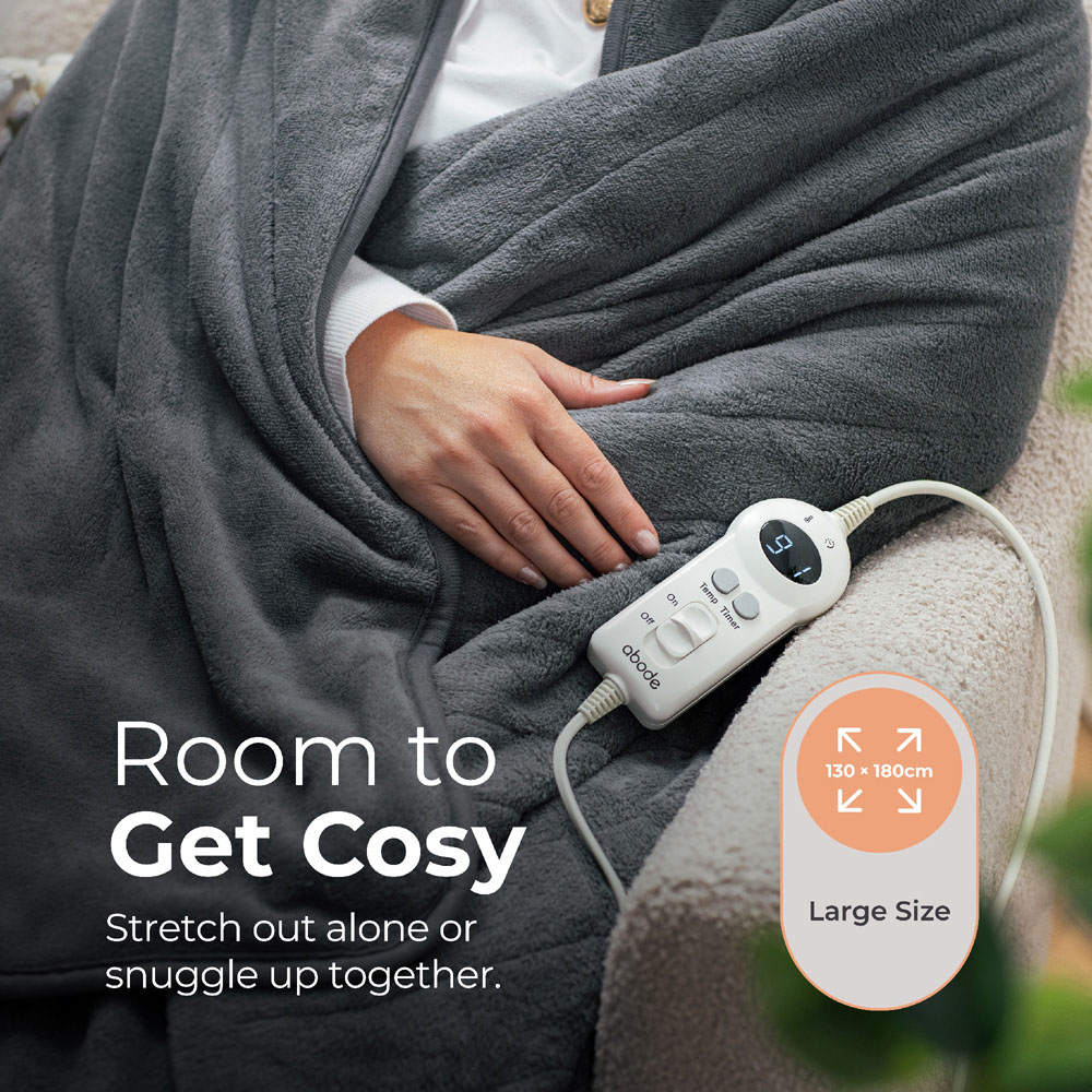 Abode Grey Microfleece Heated Throw 130 x 180cm Image 6