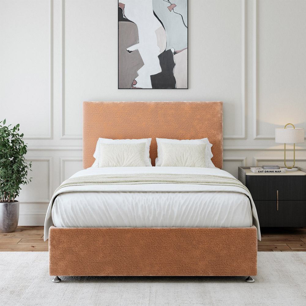 Bedmaster King Size Mink Chenille Divan Base with Valencia Headboard Image 2