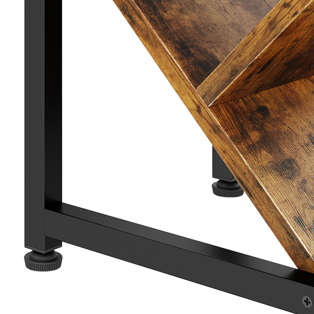 Living and Home 9 Shelf Black and Dark Wood Freestanding Tree Bookcase Image 3