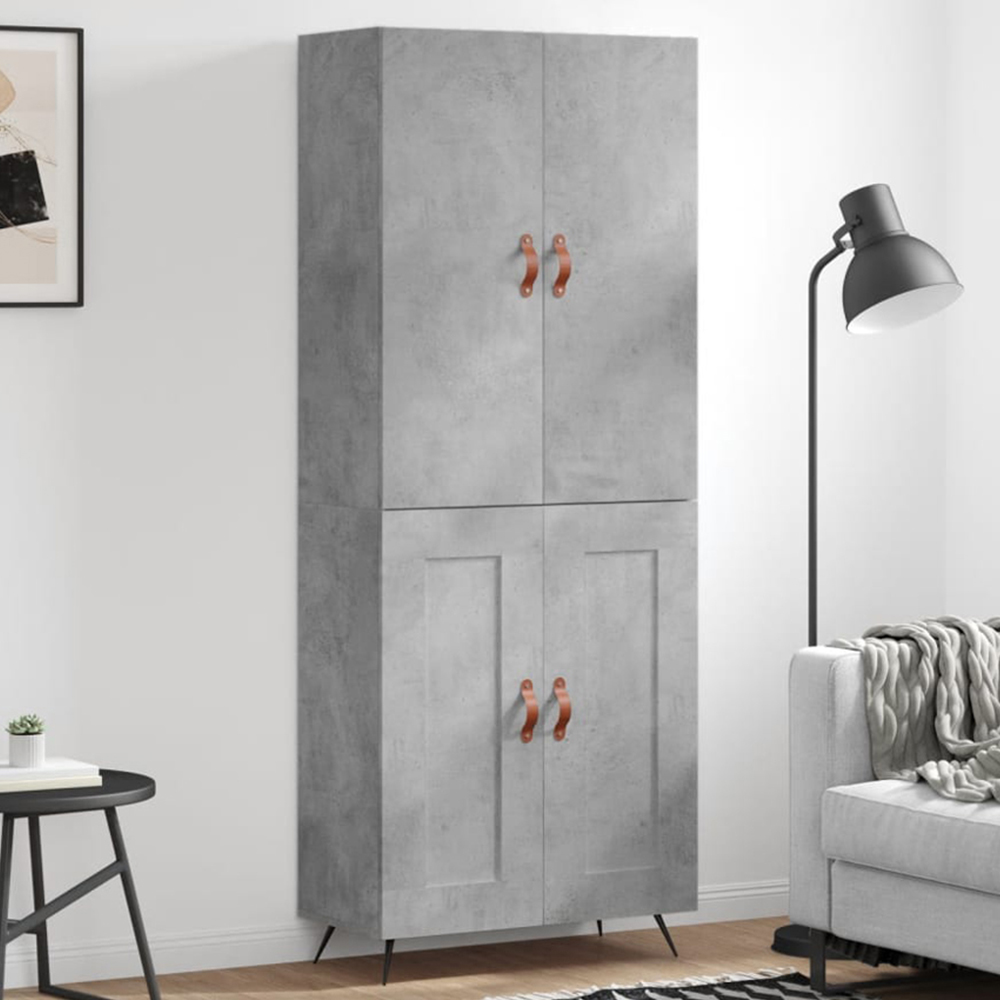 vidaXL 4 Door Concrete Grey Highboard Image 1