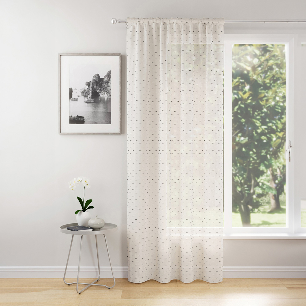 Hanoi Panel Curtain Grey 183cm Image 1