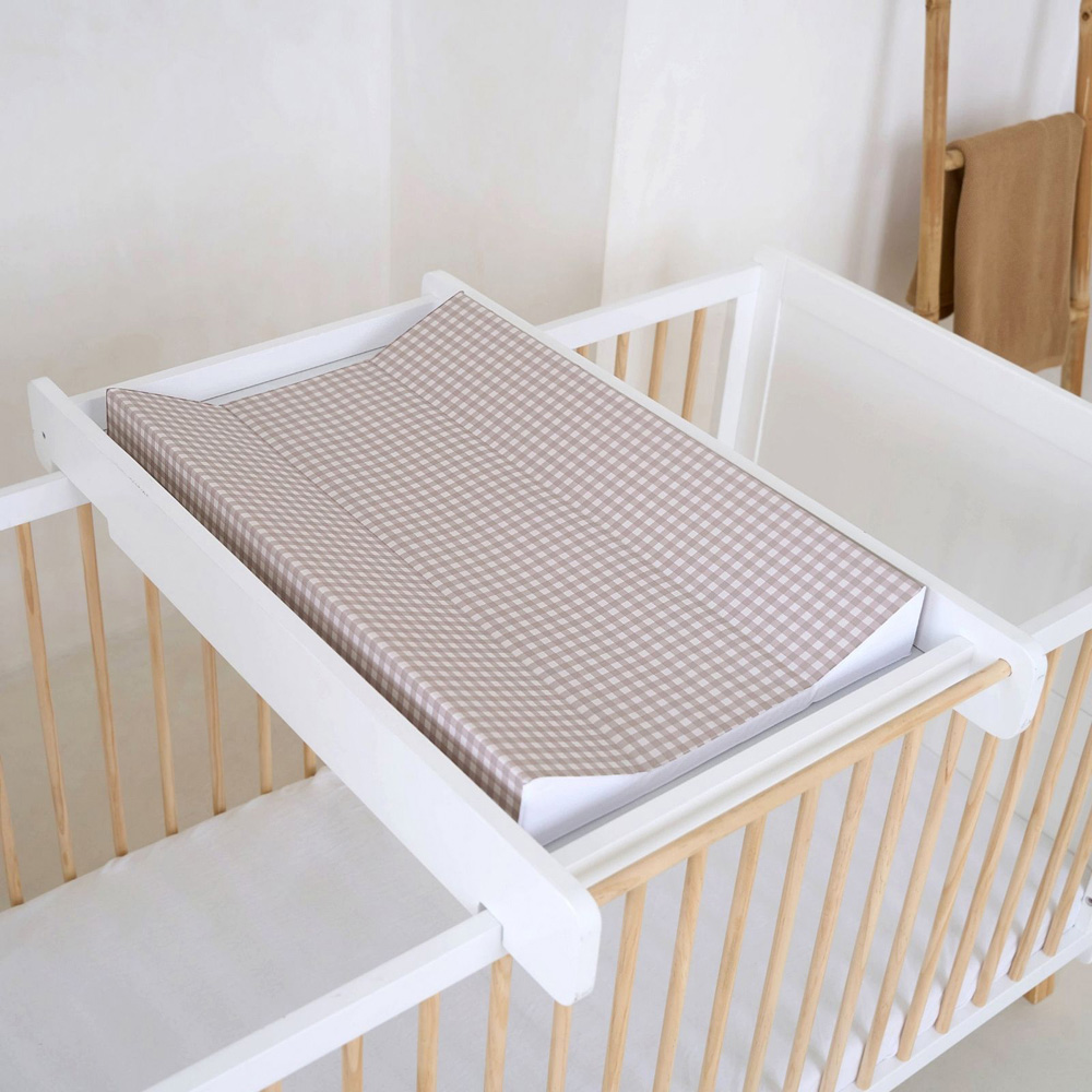 Clair de Lune Baby Gingham Anti Roll Wedge Changing Mat Image 2