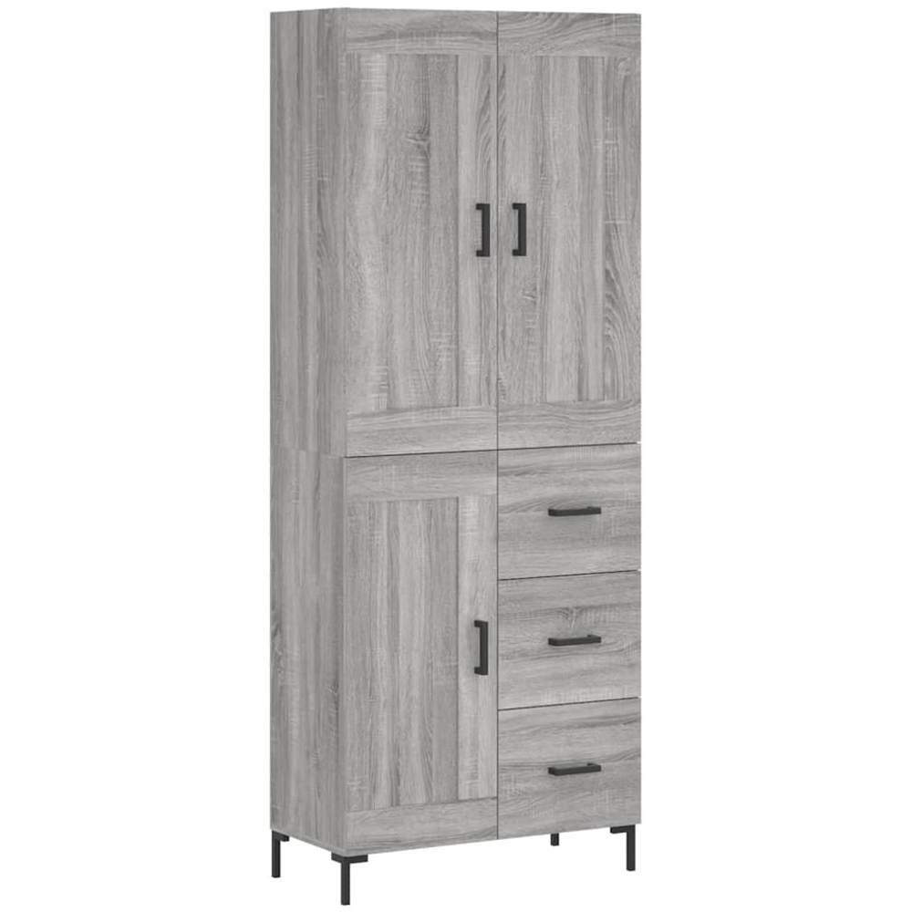 vidaXL 3 Door 3 Drawer Grey Sonoma Highboard Image 2
