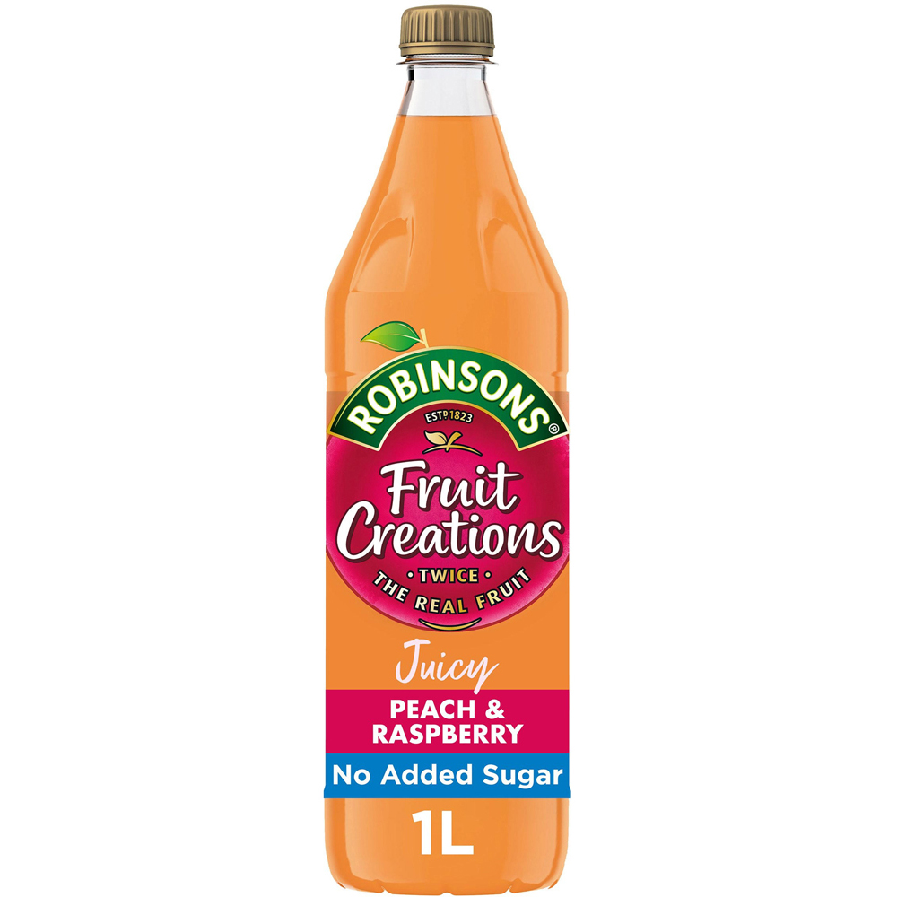 Robinsons Fruit Creations Peach and Raspberry No Added Sugar Squash 1L Image 1