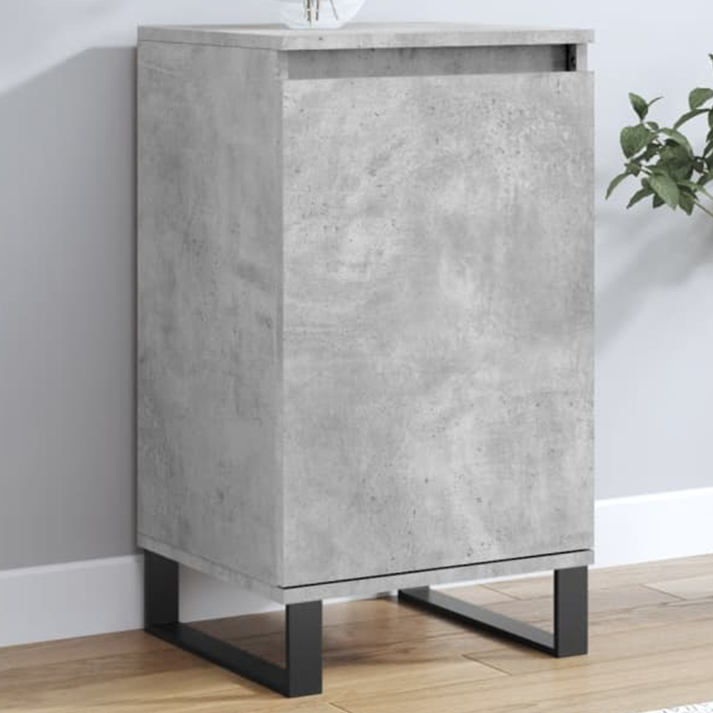 vidaXL Single Door Concrete Grey Sideboard Image 1