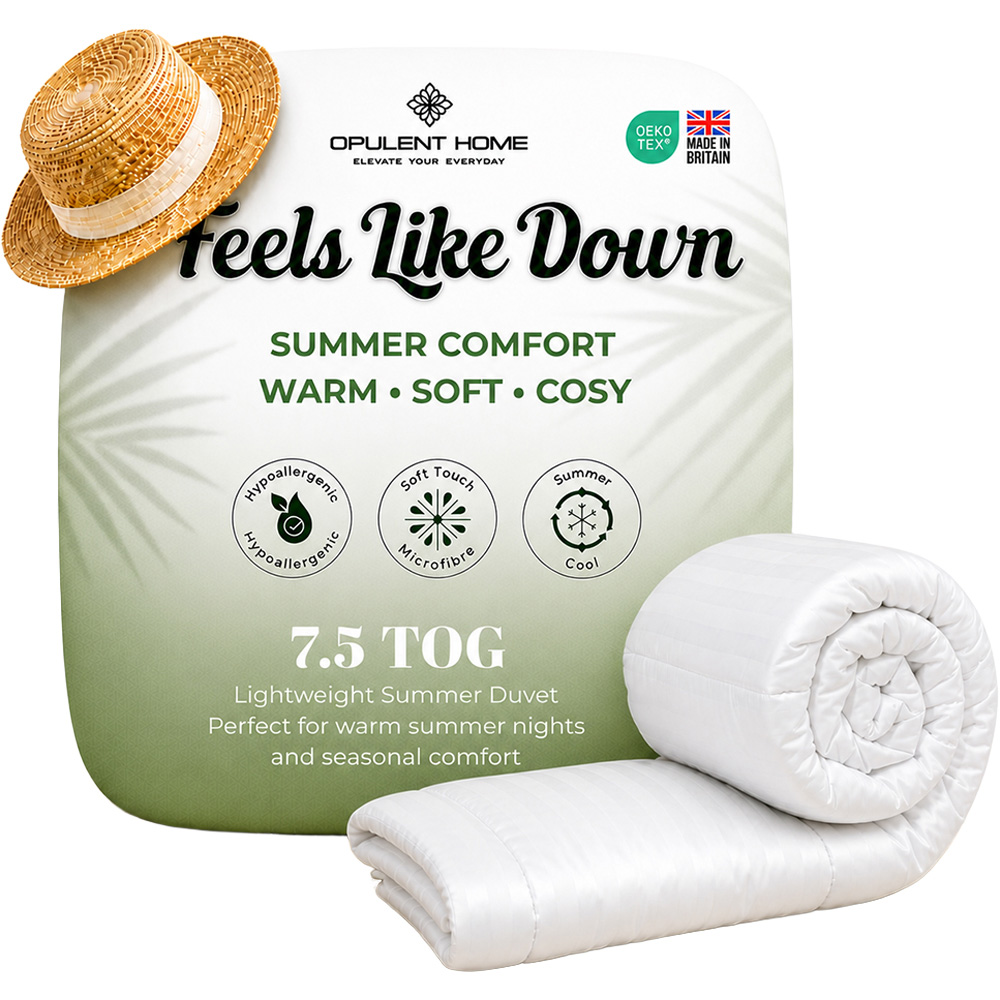 Opulent Home Single White Summer Hollowfibre Duvet 7.5 Tog Image 1