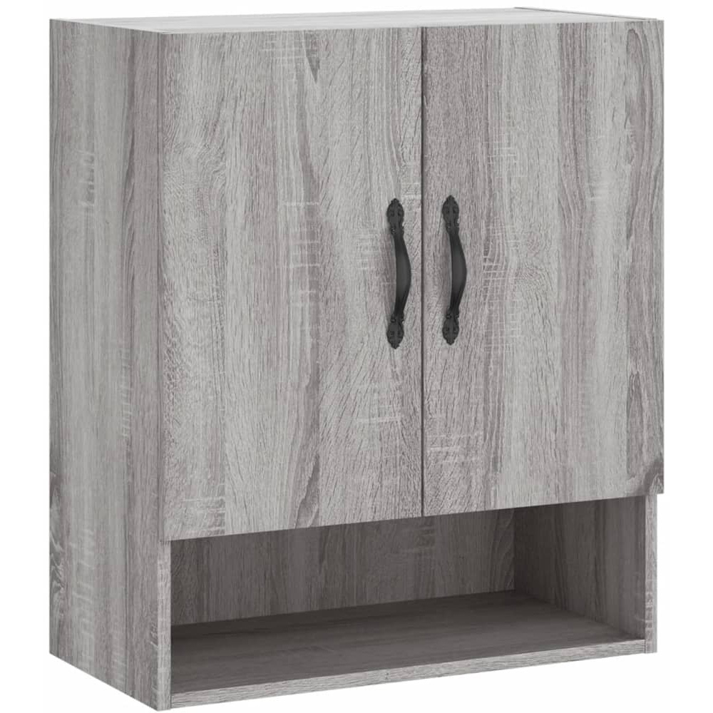 vidaXL 2 Door Single Shelf Grey Sonoma Oak Wall Cabinet Image 2