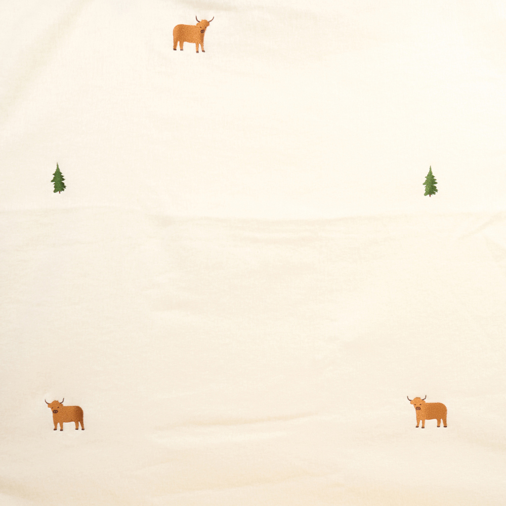 Highland Cow Embroidered Mohair Throw Neutral Image 6