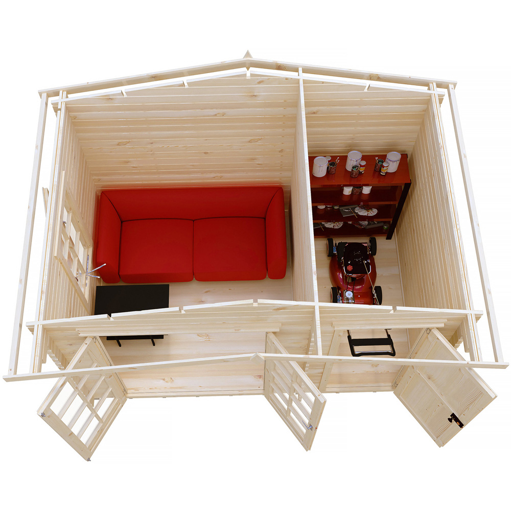 Shire Bourne 12 x 8ft Dual-Purpose Apex Garden Log Cabin with Integral Storage Image 3