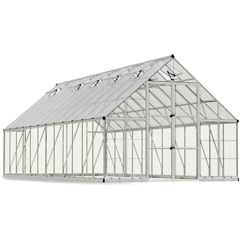 Palram Canopia Balance Silver Aluminium Polycarbonate 10 x 24ft Greenhouse Image 1