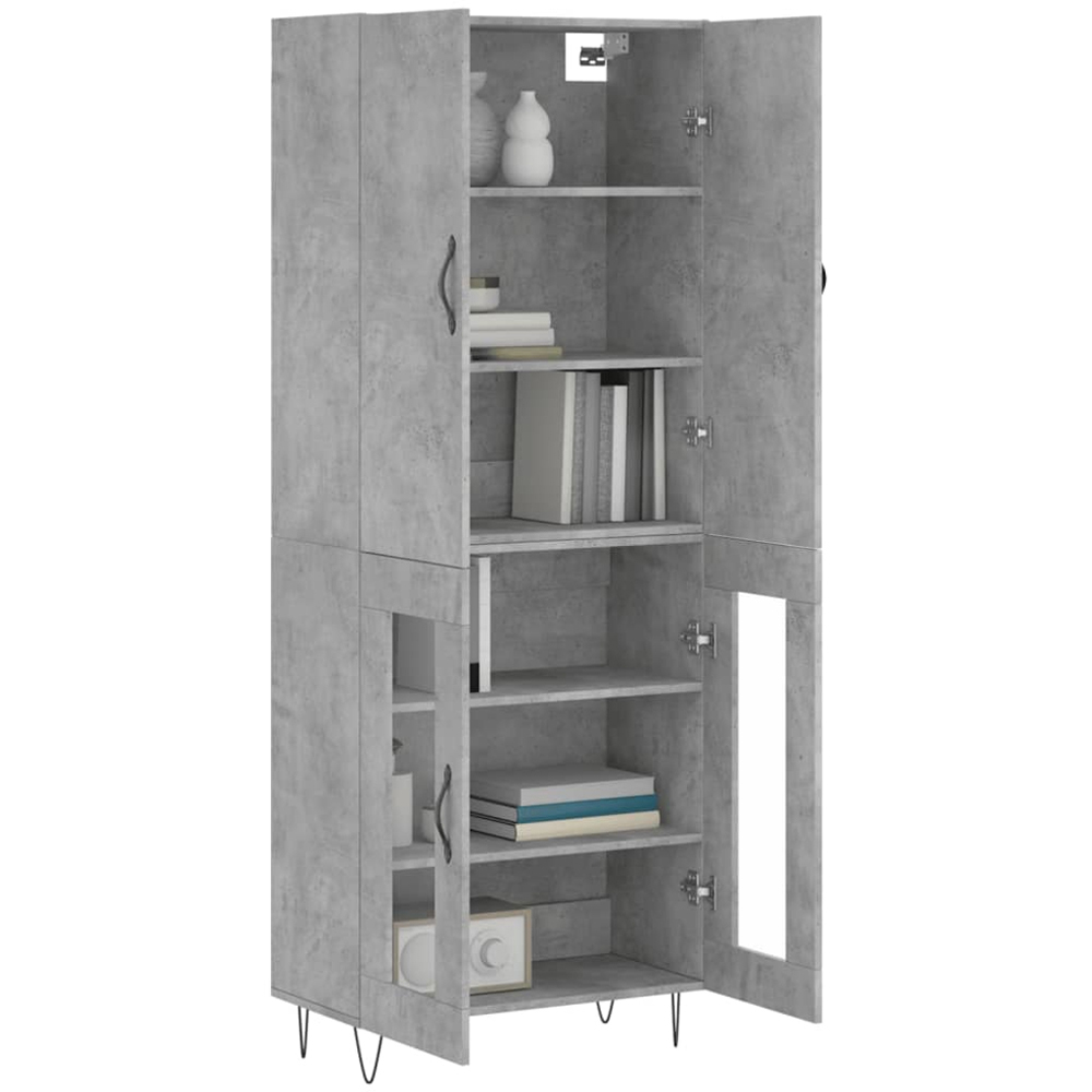vidaXL 4 Door Concrete Grey Highboard Image 3
