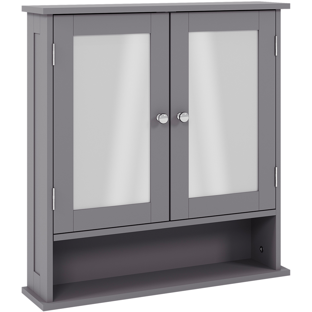 Bath Vida Priano 2 Door Single Shelf Wood and Grey Bathroom Cabinet Image 2