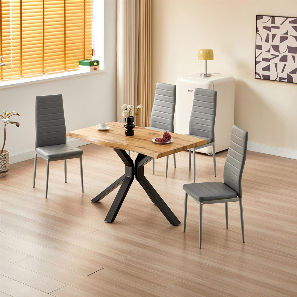Kosy Koala 4 Seater Wooden Dining Set Grey Image 4