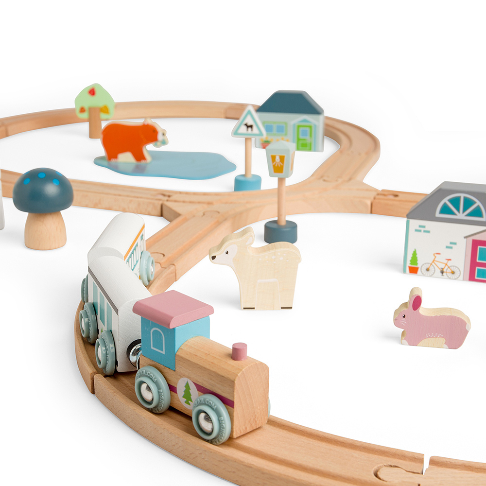Bigjigs Toys Woodland Animal Train Set Multicolour Image 5