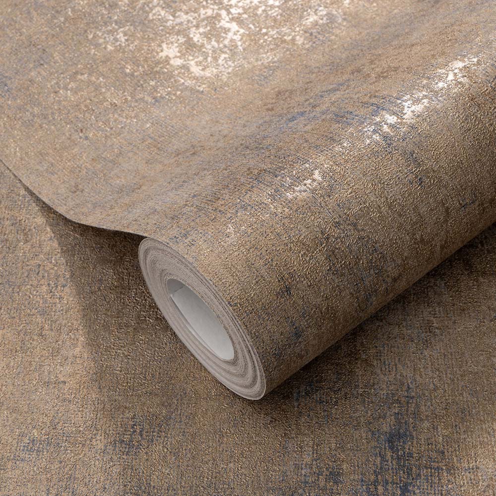 Elle Decoration Metallic Concrete Light Brown Vinyl Wallpaper by Erismann Image 3