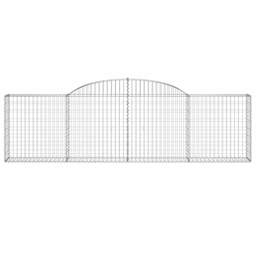 vidaXL Silver Galvanised Iron Arched Gabion Basket 300 x 30 x 80/100cm 4 Pack Image 4